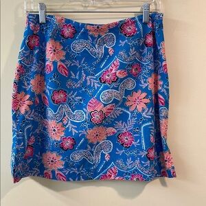 Boston Proper Blue and Pink Floral Skirt
